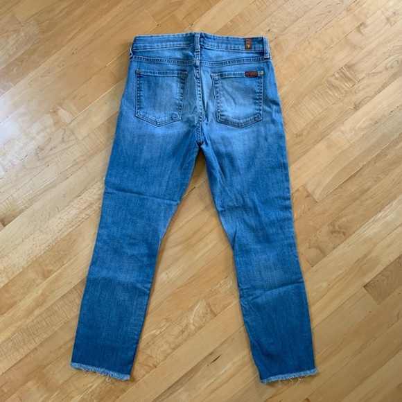 7 For All Mankind The Skinny Distressed Jeans Size 27 - Picture 9 of 10